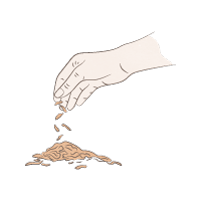 Von Hand gemischt
