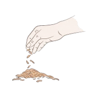 Von Hand gemischt